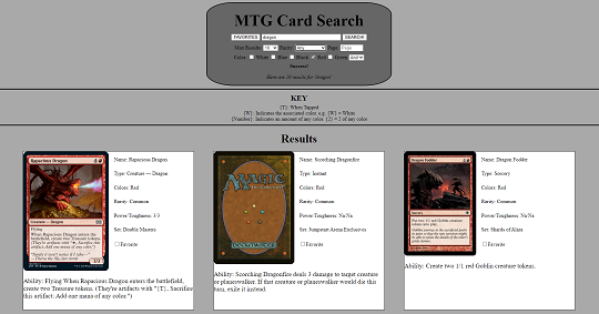 MTG Card Search Main Page